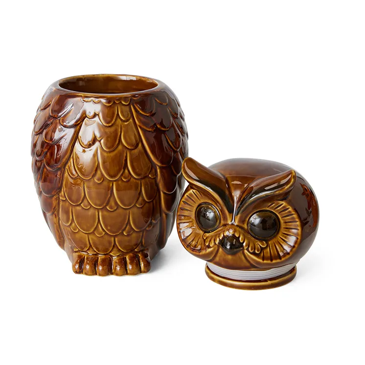 Pote de cerâmica Owl, Roasted HKliving