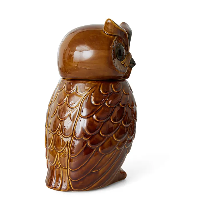 Pote de cerâmica Owl, Roasted HKliving