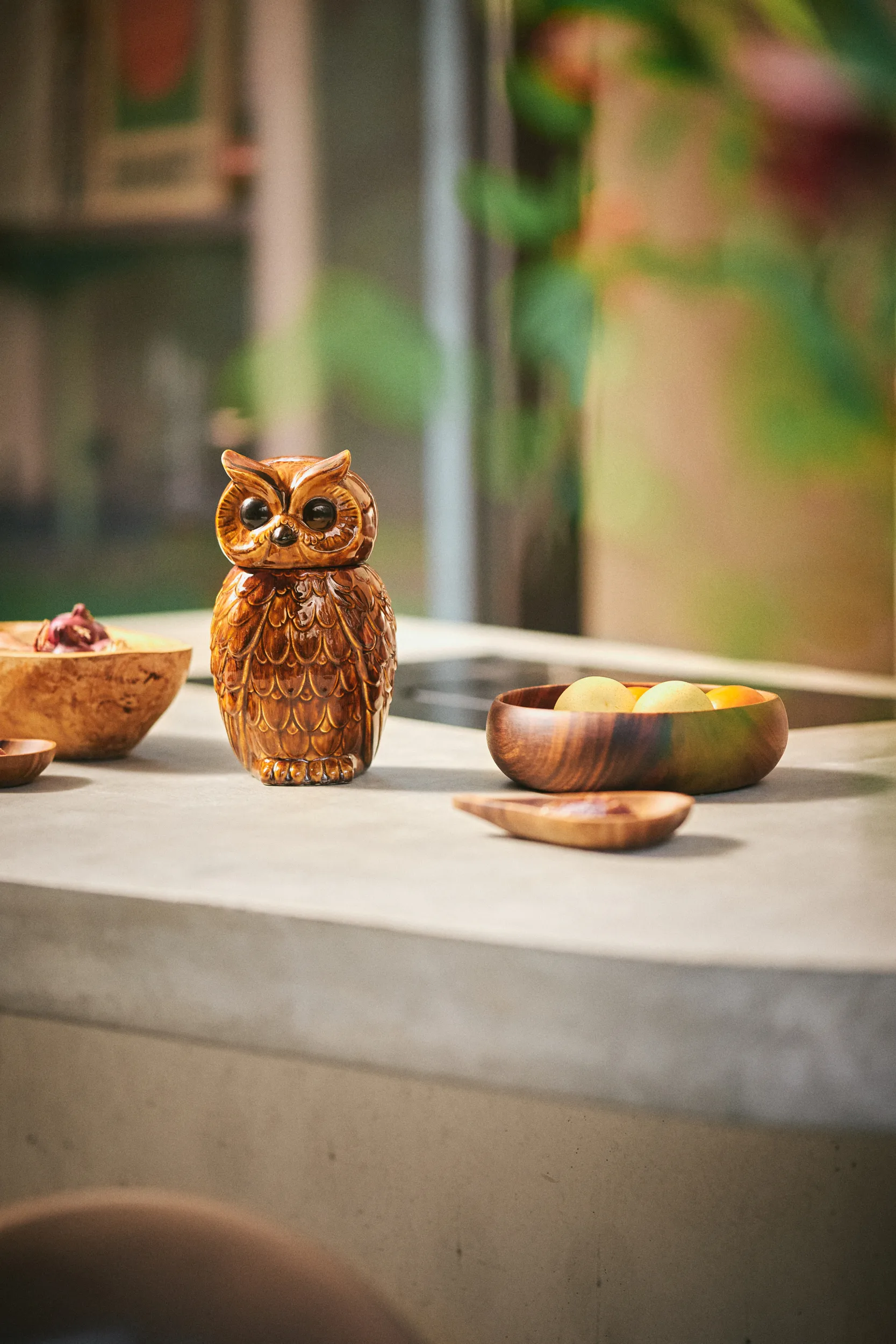 Pote de cerâmica Owl, Roasted HKliving
