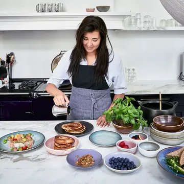 Prato pequeno Home Chef 19,3x20,3 cm - cinza-verde - HKliving