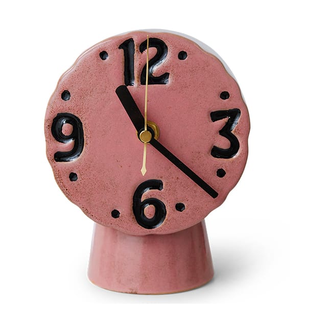 Retro relógio de cerâmica 16,2 cm - Rosa - HKliving