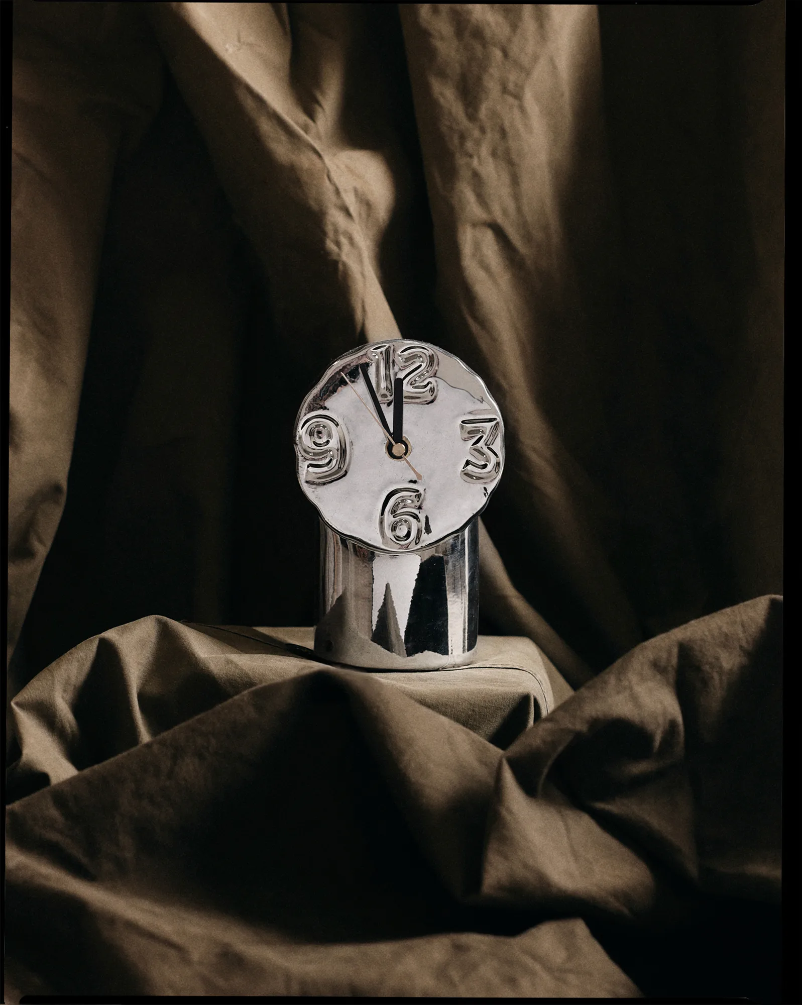 Retro relógio de cerâmica 17,5 cm, Chrome HKliving