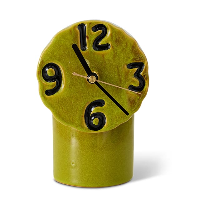 Retro relógio de cerâmica 18 cm - Azeitona - HKliving