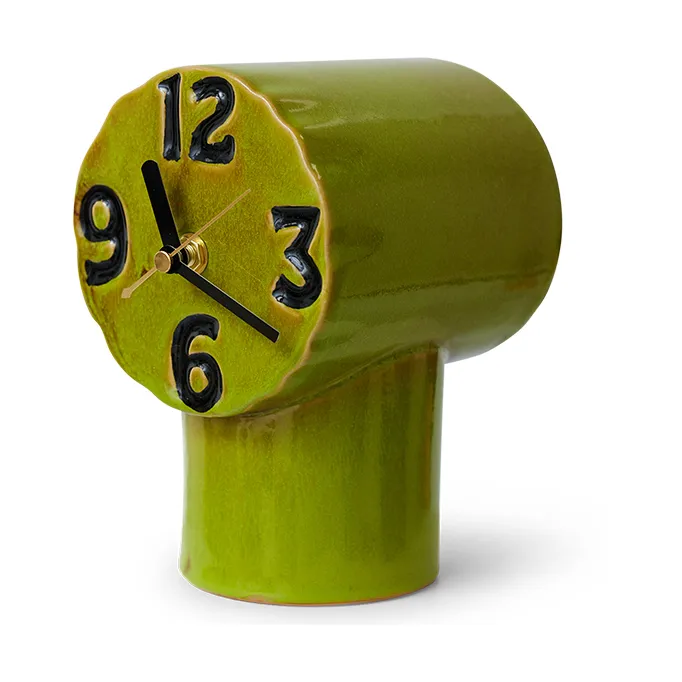 Retro relógio de cerâmica 18 cm, Azeitona HKliving