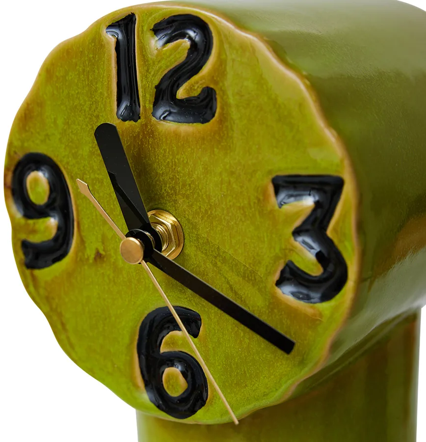 Retro relógio de cerâmica 18 cm, Azeitona HKliving