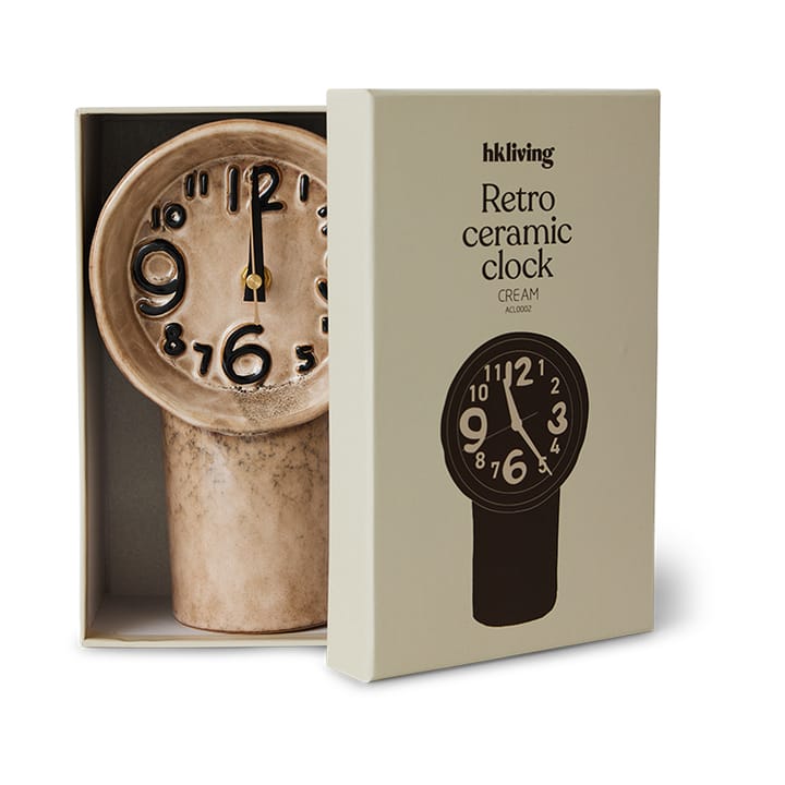 Retro relógio de cerâmica 23,5 cm, Creme HKliving