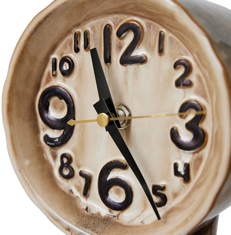 Retro relógio de cerâmica 23,5 cm, Creme HKliving