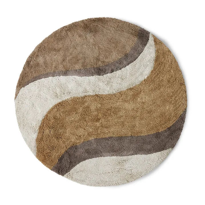 Tapete de banho Natural Waves Ø120 cm, Natural multicolours HKliving