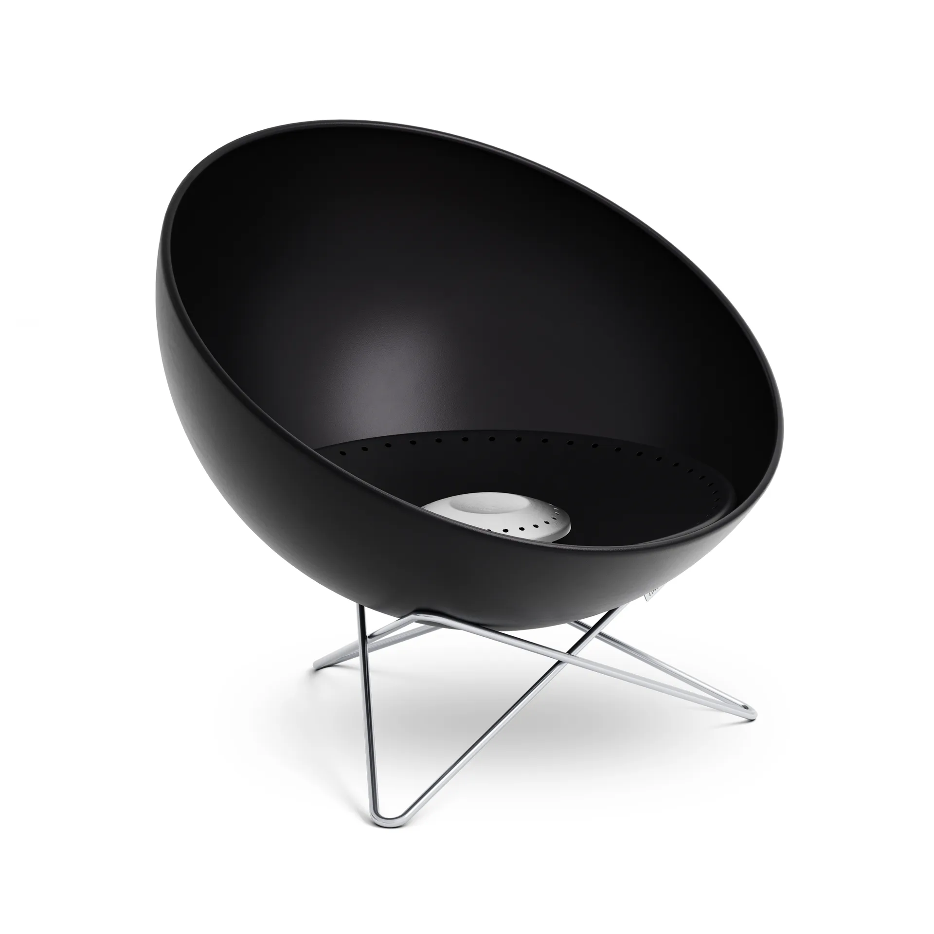 BOWL 57 lareira, Preto-prata, tripé em estrela Höfats