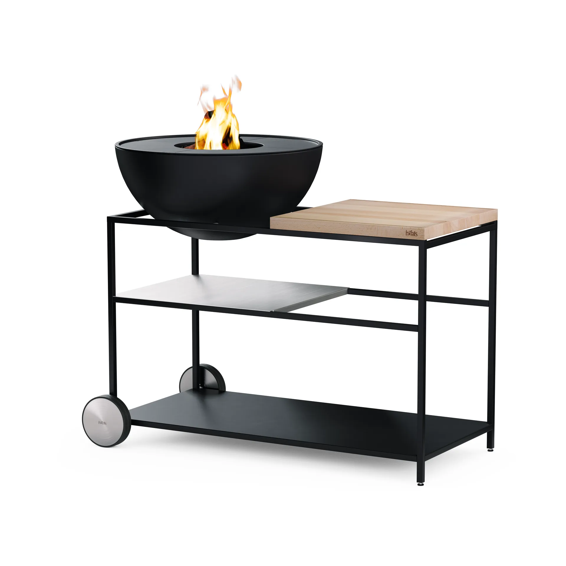 FIRE KITCHEN rodas para cozinha de exterior, Preto, pack de 2 Höfats