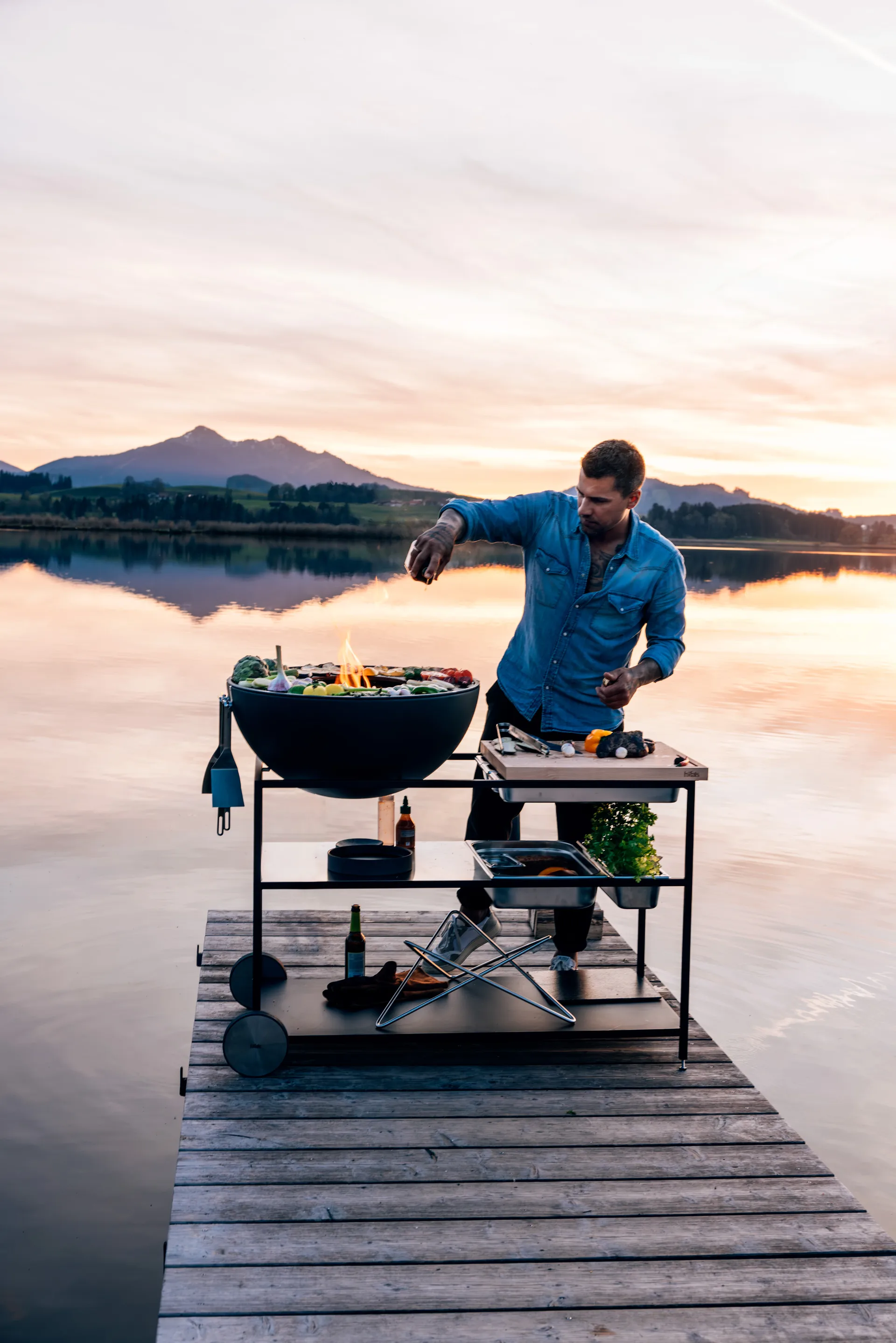 FIRE KITCHEN rodas para cozinha de exterior, Preto, pack de 2 Höfats