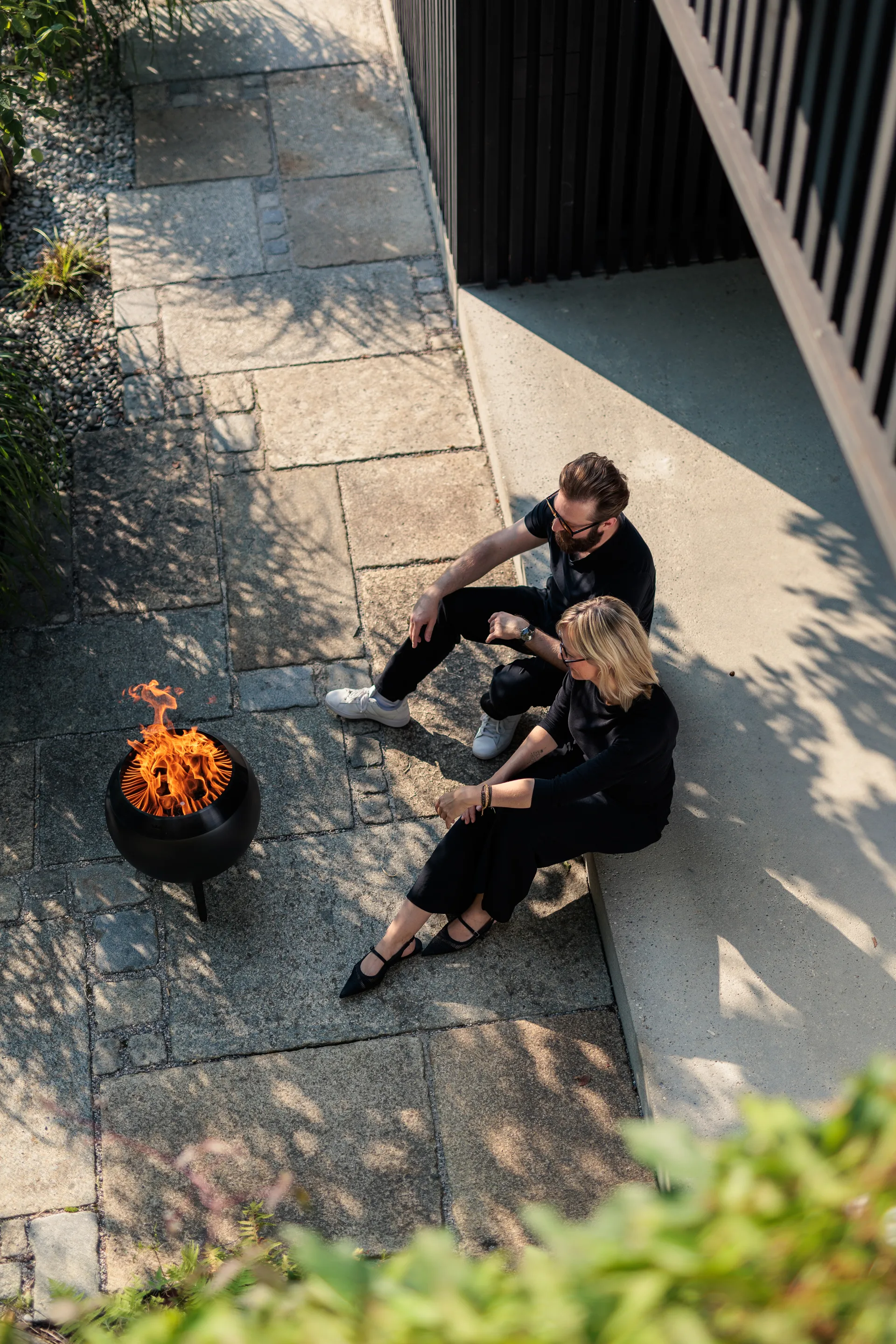 MOON 45 lareira, All black, base baixa Höfats