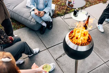 MOON 45 lareira - Preto-prata, suporte alto - Höfats