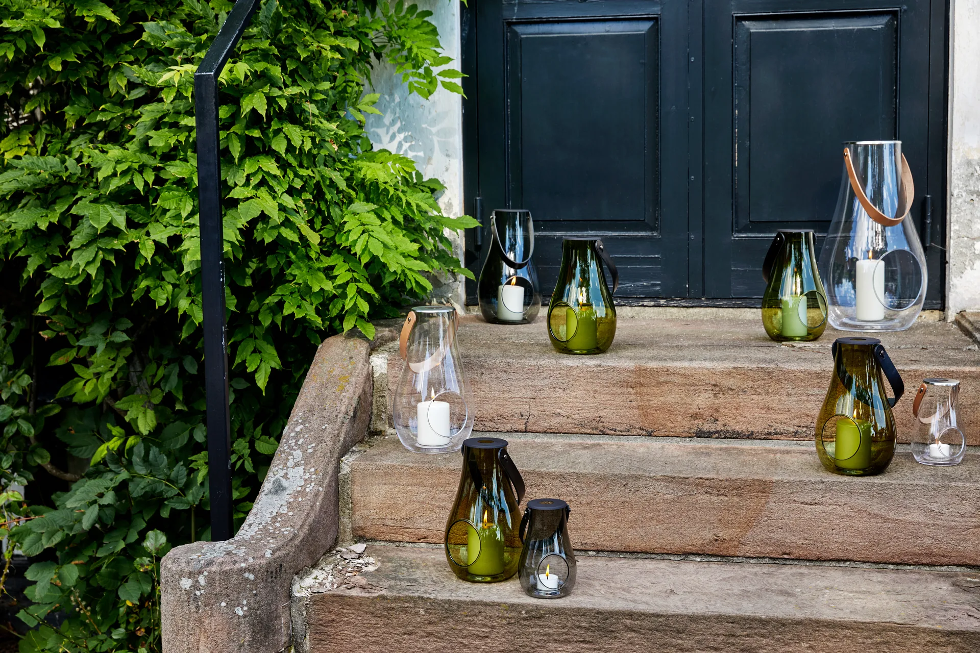 Lanterna Design With Light olive green, 25 cm  Holmegaard