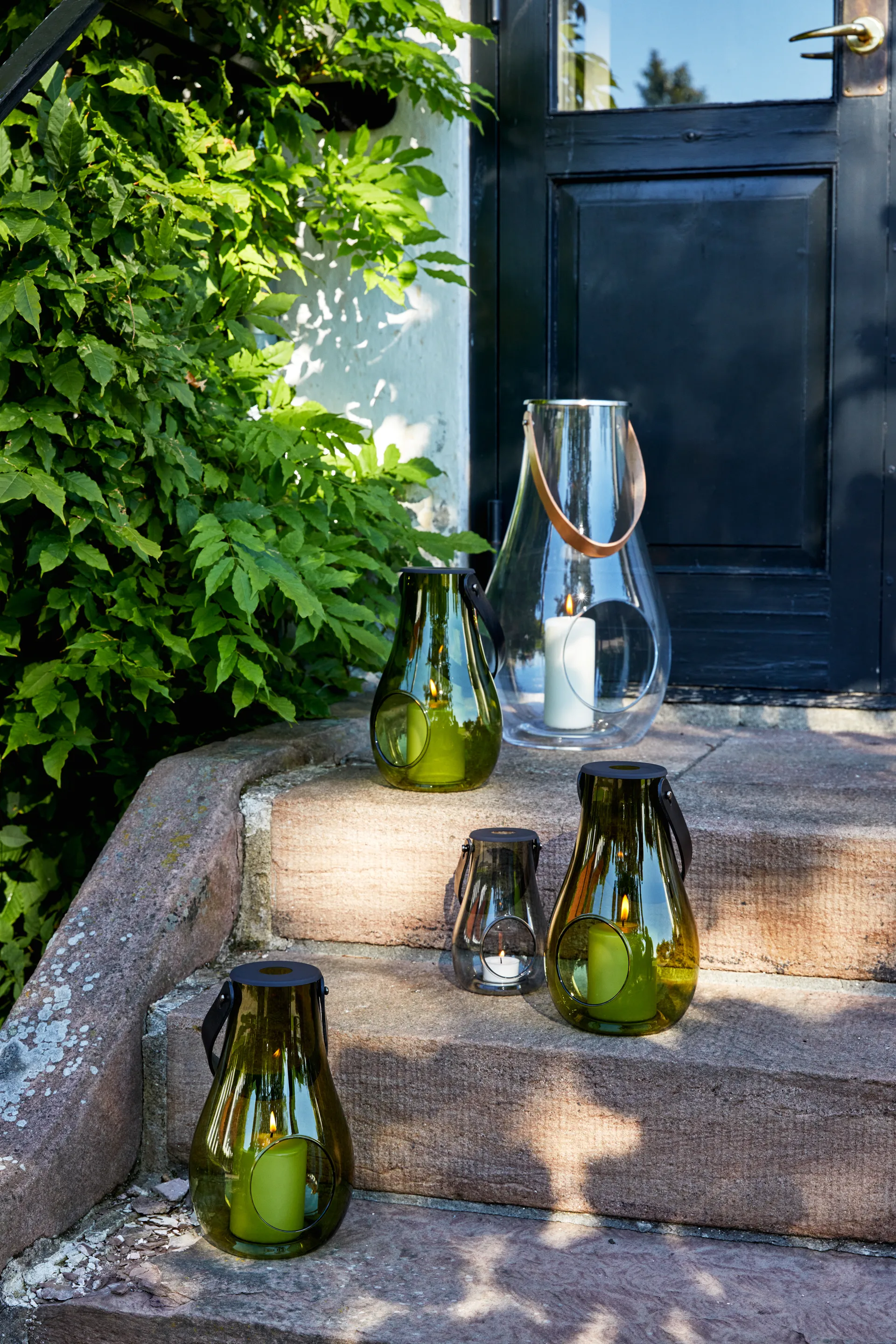 Lanterna Design With Light olive green, 25 cm  Holmegaard