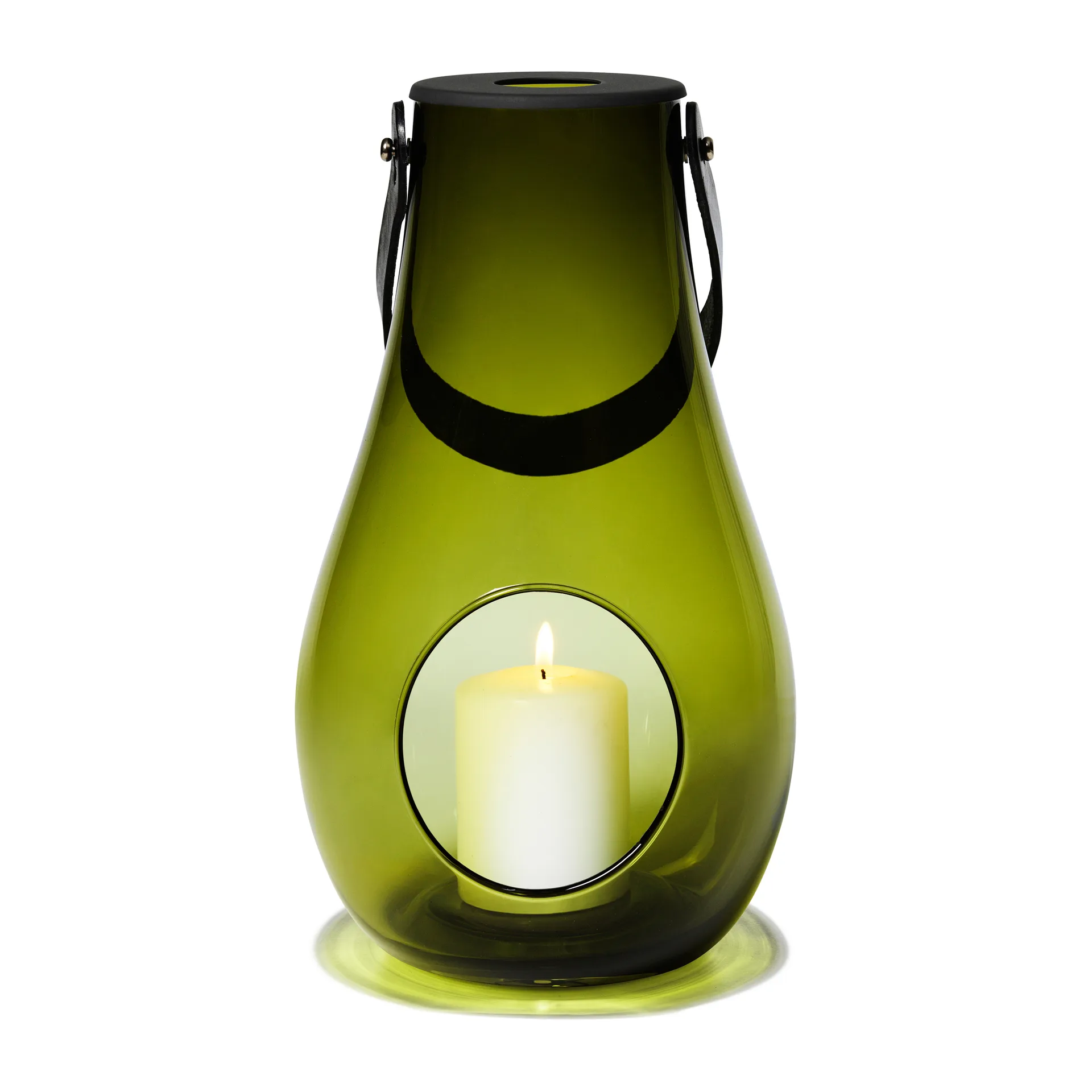 Lanterna Design With Light olive green, 29 cm Holmegaard