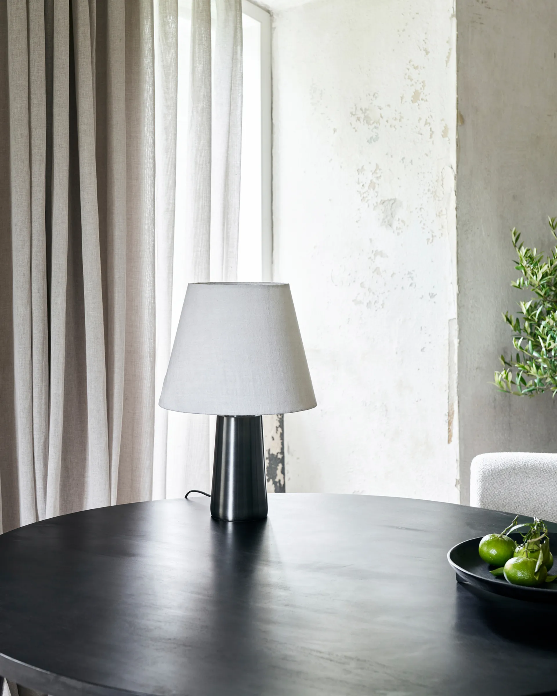 Abajur Bakra branco antiquado, Ø34 cm House Doctor