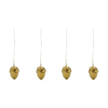 Acorn enfeites pendurados 4-pack - Ouro - House Doctor