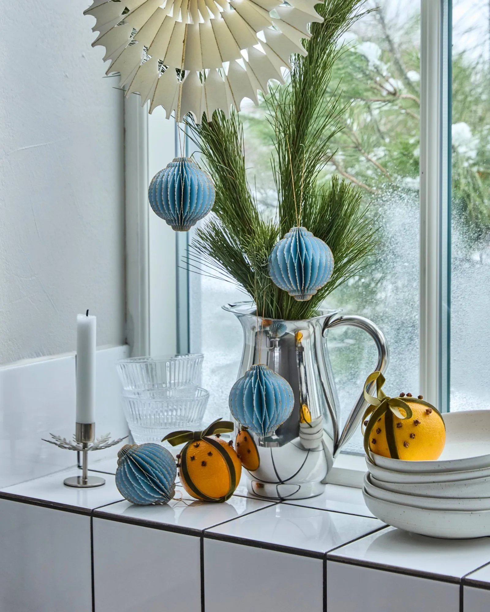 Alsta enfeite de Natal 4-unidades, Azul claro, Ø8 cm House Doctor
