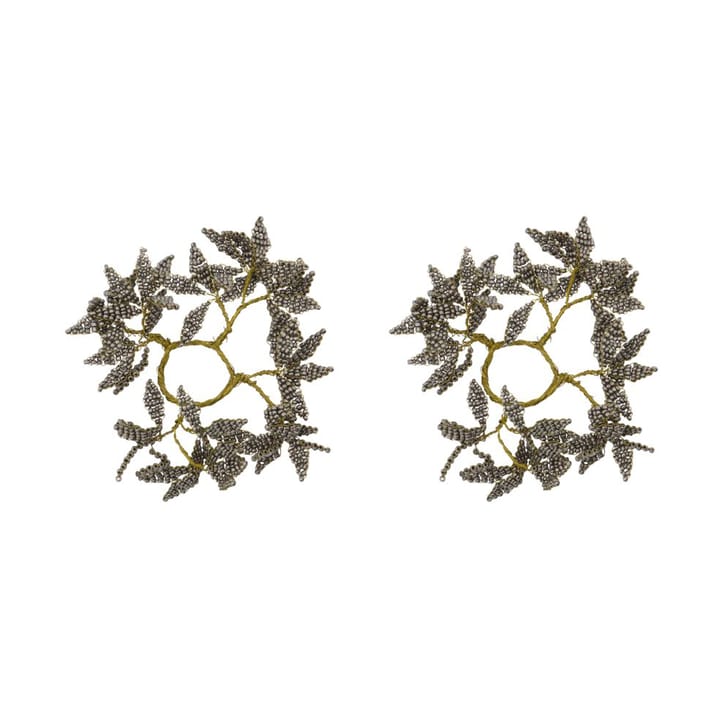 Anel para vela Pearl 2-unidades, Cinzento-dourado  House Doctor