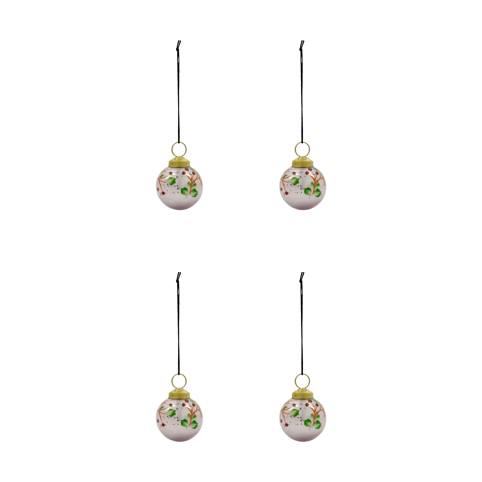 Antico bolas de Natal 4-pack, Rosa House Doctor