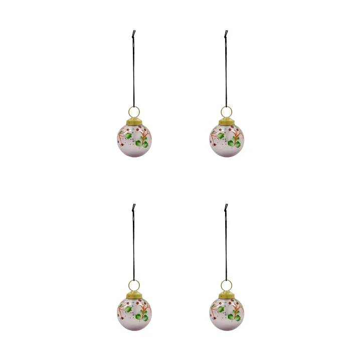 Antico bolas de Natal 4-pack - Rosa - House Doctor