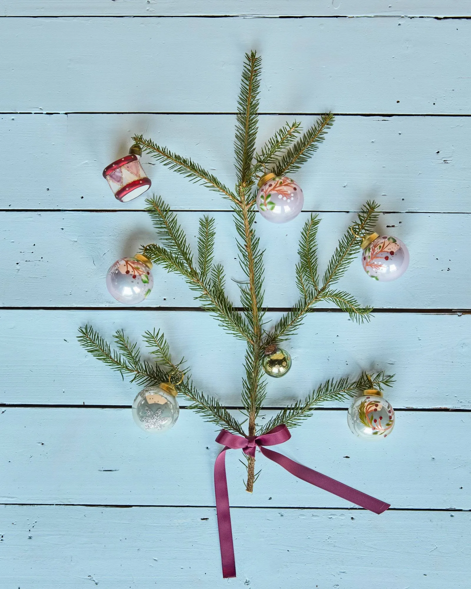 Antico bolas de Natal 4-pack, Rosa House Doctor