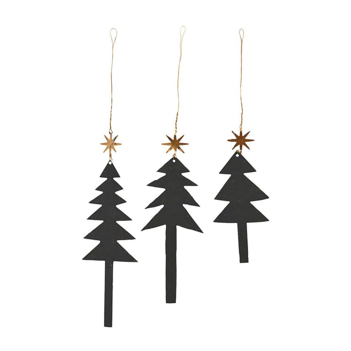 Árvore decorativa com estrela, 3 un., Preto House Doctor
