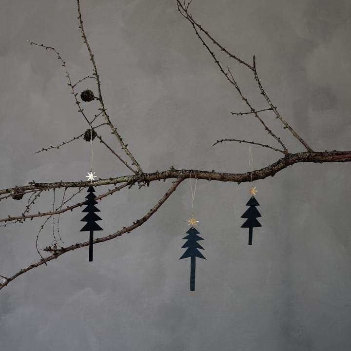 Árvore decorativa com estrela, 3 un., Preto House Doctor