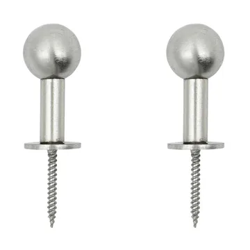 Ball gancho 2-pack - Acabamento prateado, Ø4x2 cm - House Doctor