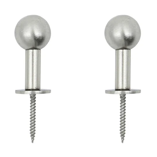 Ball gancho 2-pack - Acabamento prateado, Ø4x2 cm - House Doctor
