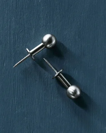 Ball gancho 2-pack - Acabamento prateado, Ø4x2 cm - House Doctor