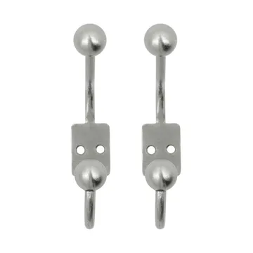 Ball gancho 2-pack - Acabamento prateado, Ø7x13 cm - House Doctor