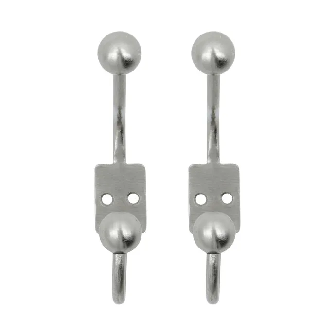 Ball gancho 2-pack - Acabamento prateado, Ø7x13 cm - House Doctor