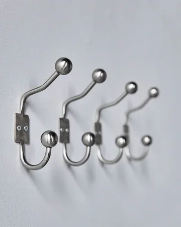 Ball gancho 2-pack - Acabamento prateado, Ø7x13 cm - House Doctor