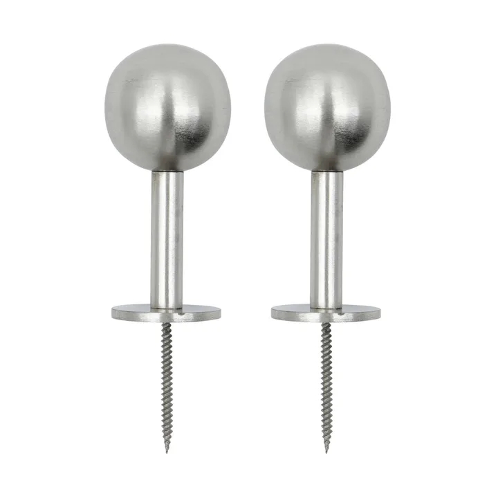 Ball gancho 2-pack - Acabamento prateado, Ø8x4 cm - House Doctor