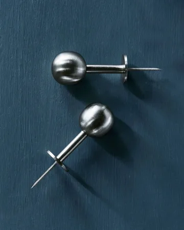 Ball gancho 2-pack - Acabamento prateado, Ø8x4 cm - House Doctor
