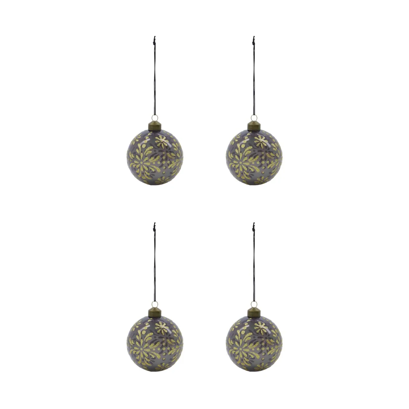 Bola de Natal Mente Ø8 cm 4 unidades, Cinzento House Doctor