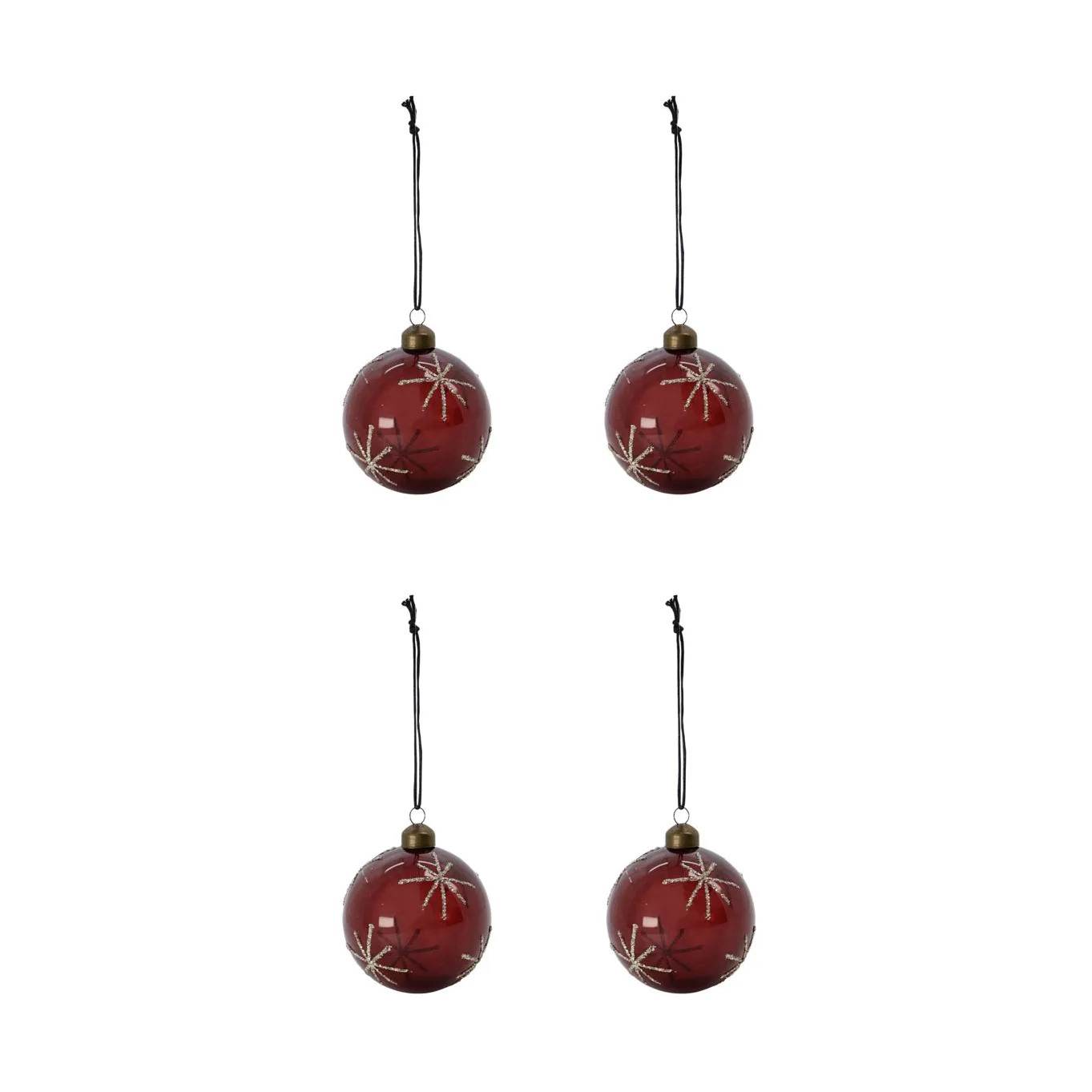Bola de Natal Star Ø8 cm 4 unidades, Bordeaux House Doctor