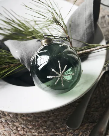 Bola de natal Star Ø8 cm - Verde - House Doctor