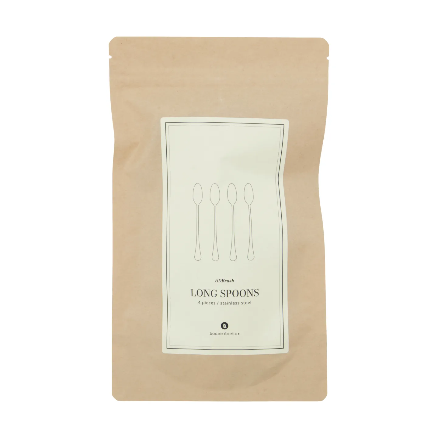 Brush colher comprida 4 unidades, Acabamento prateado House Doctor