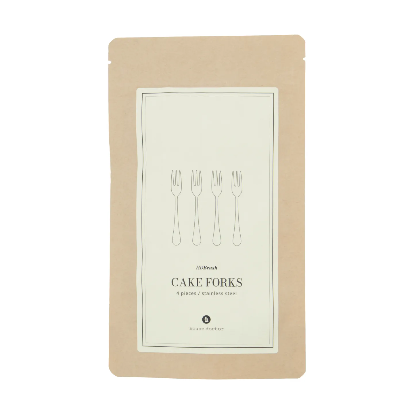 Brush garfo de sobremesa 4 unidades, Acabamento prateado House Doctor
