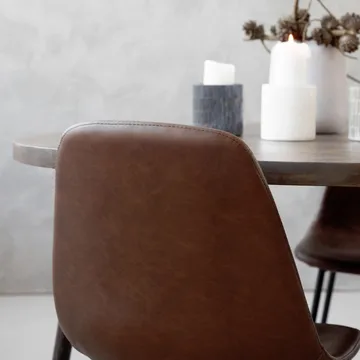 Cadeira Found couro sintético - Brown - House Doctor