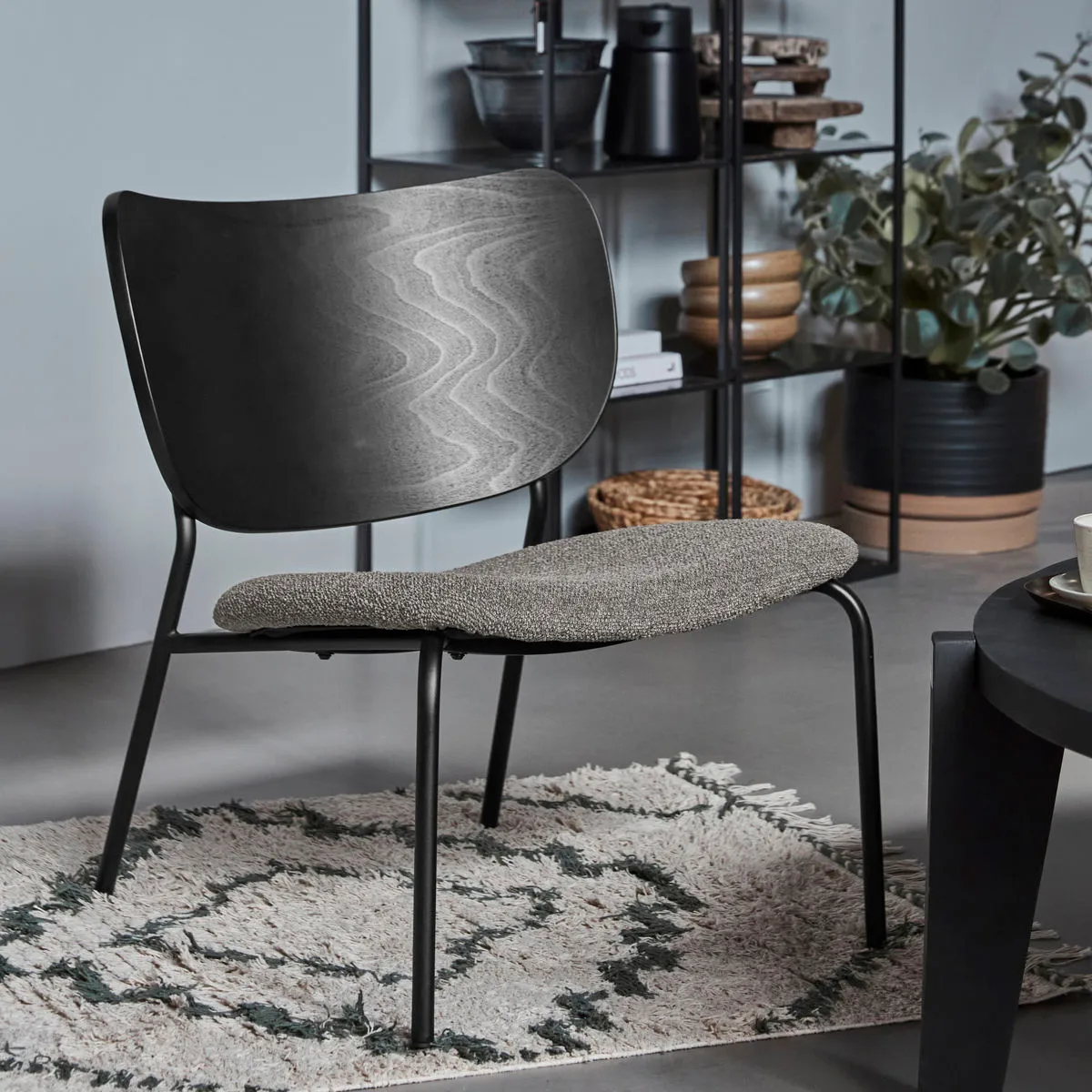 Cadeira Longa com estrutura de aço, Faia marrom House Doctor