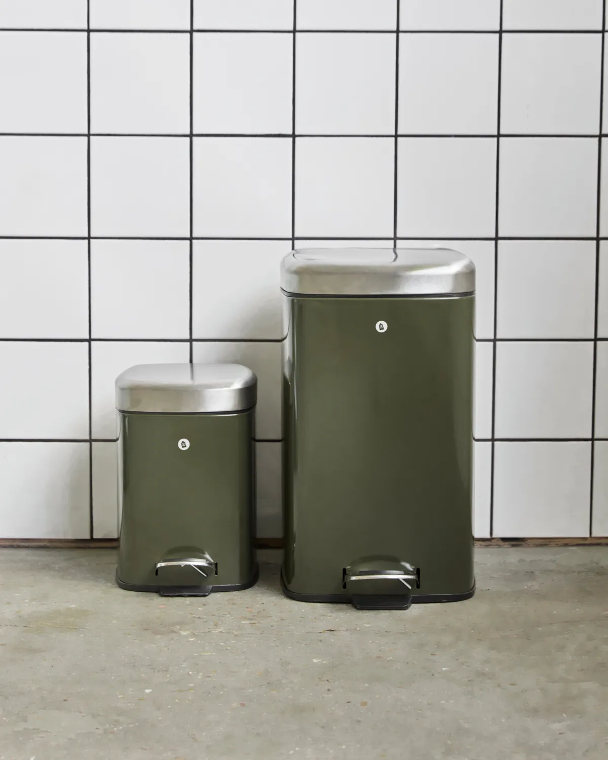 Caixote de lixo Sort, Verde escuro, 20,5x27,5x29,5 cm House Doctor