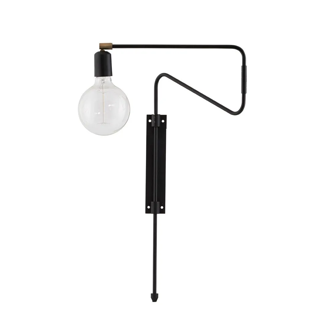 Candeeiro de parede preto Swing, pequeno, 35 cm House Doctor