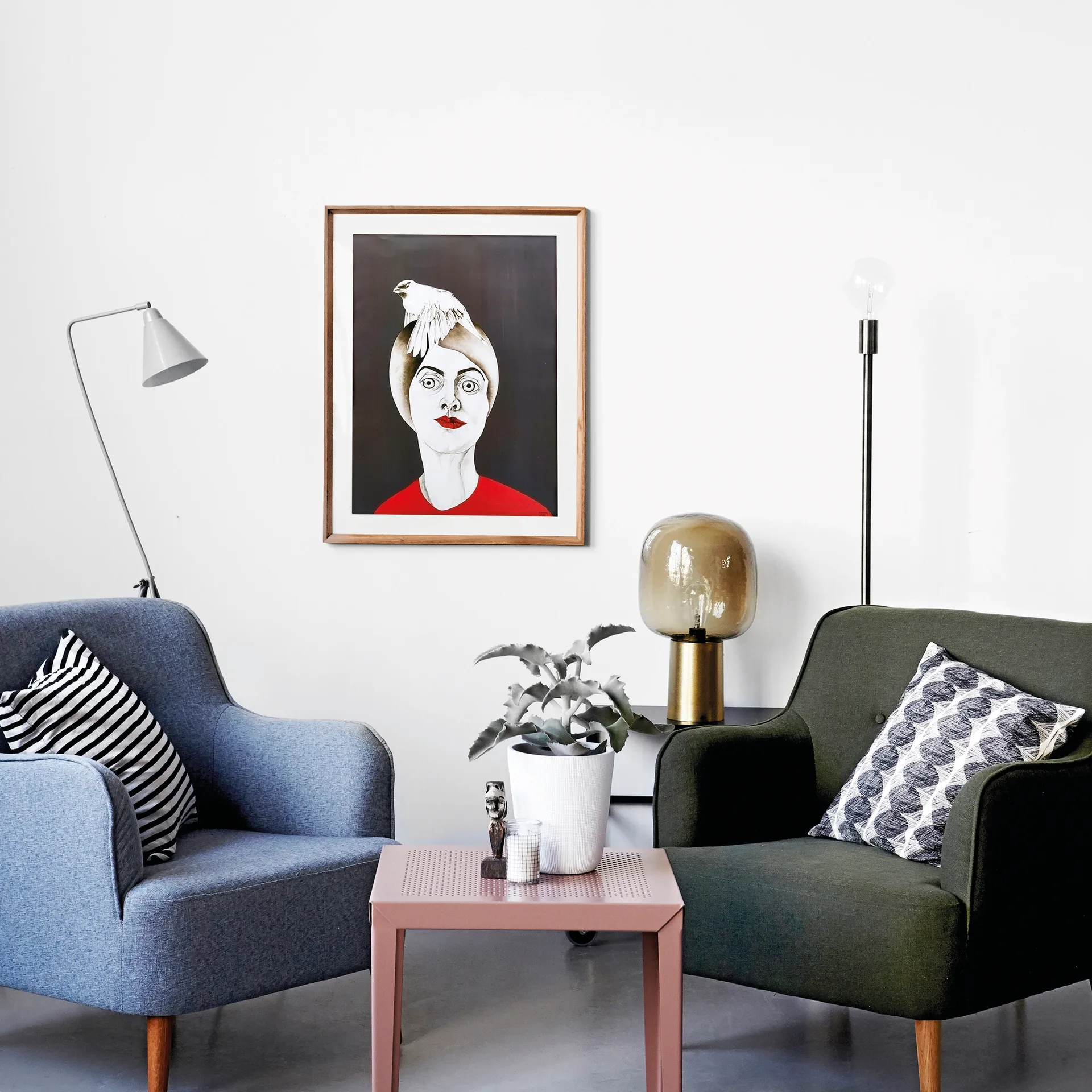 Capa de almofada House Doctor riscas, preto-cinza House Doctor