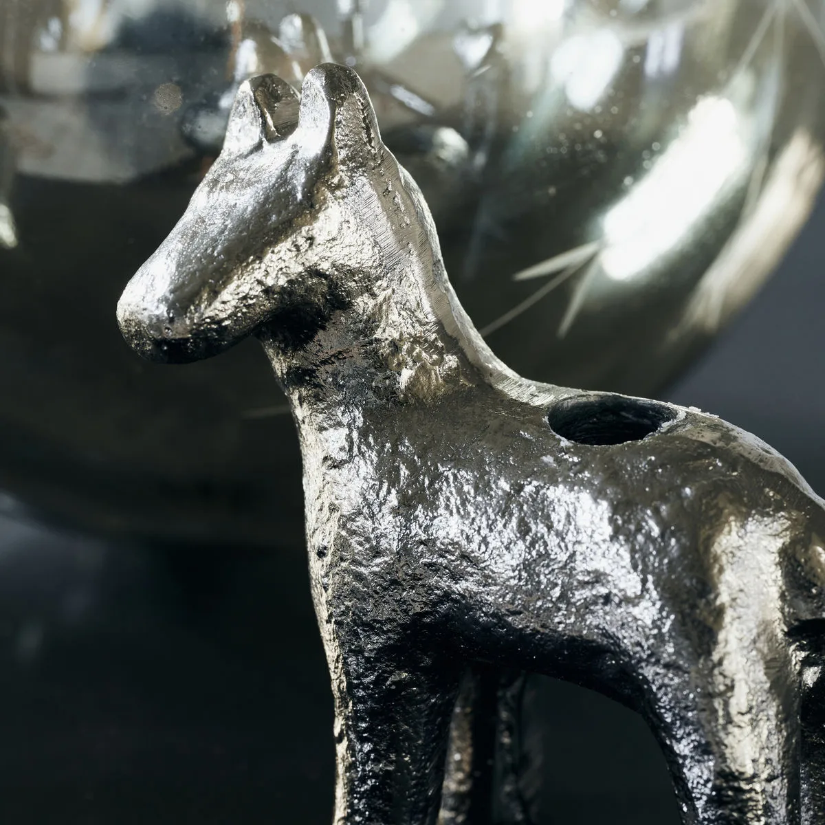 Castiçal Horse 7,5 cm , Prateado antigo  House Doctor