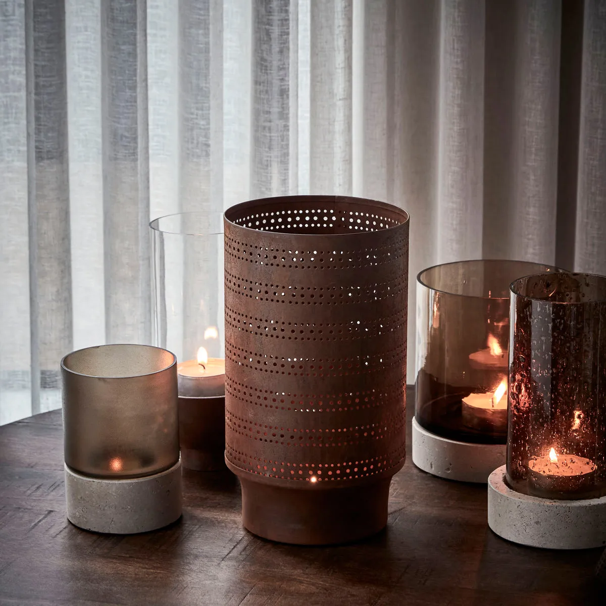 Castiçal Kutu Ø15 cm, Vermelho queimado House Doctor