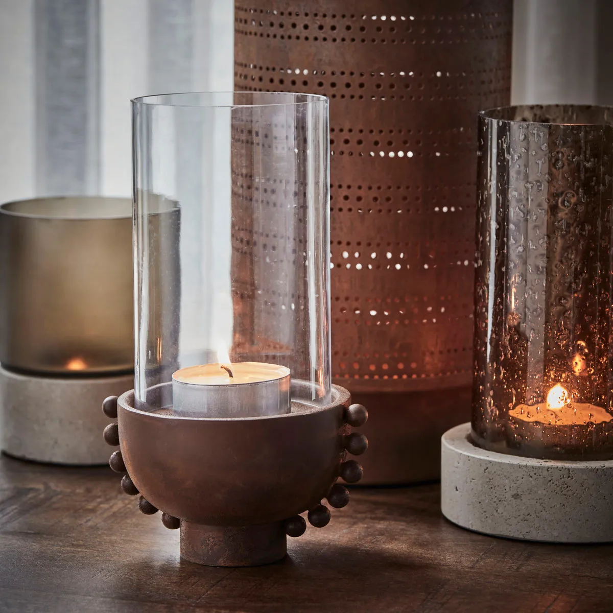 Castiçal Manet 22,5 cm, Vermelho queimado House Doctor